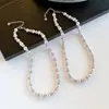 Collar de Perlas Moradas Zhumanta Rosa Grado A de Shijia para Mujer, Accesorio de Cadena para Clavícula Versátil y de Alta Gama, Cadena de Cuello Estilo Lujo Ligero