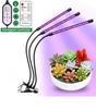 Lámpara LED con clip para plantas transfronterizas, lámpara de crecimiento para plantas suculentas de cuatro cabezales, lámpara de crecimiento de espectro completo con atenuación temporizada por USB