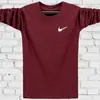Camiseta de Manga Larga para Hombre de Otoño de Edad Media Cuello Redondo Holgada Talla Extra Grande Ropa de Otoño Camisa Básica para Hombres Gordos