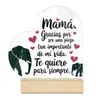 Decoração de Mesa Dia dos Namorados Amor com Base de Madeira Acrílico Transparente Dia dos Pais Ornamentos