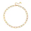 Collar de Acero Inoxidable y Acero de Titanio Estilo Normcore Europeo y Americano Combinación Elegante Cadena Impermeable y Resistente a la Decoloración para Mujer