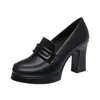 Zapatos de tacón alto de plataforma gruesa impermeables de corte bajo para mujer 2026 Verano Otoño Nuevo Estilo Modelo Cheongsam Zapatos de Pasarela Zapatos Cómodos para el Trabajo