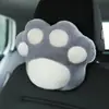 Almohada de Peluche para Reposacabezas de Coche Blue Rain Pata de Gato Linda Almohada de Soporte para Cuello de Coche Decoración de Interior de Coche Moderna Soporte Lumbar