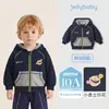 Casaco Infantil Jellybaby com Capuz, Moletom de Outono para Bebê Menino, Blusa Infantil de Cor Contrastante, Roupa Casual de Outono para Crianças