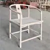 Móveis de berço branco liso berço branco olmo velho cadeira redonda branco cerdas brancas retro chapéu oficial dinastias Ming e Qing cadeira redonda Taishi branco liso estilo chinês novo