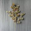 Flores de Plástico para Boda, Flores Doradas, Decoración de Hotel para Boda, Cubo de Bendición de Año Nuevo, Arreglo Floral de Frutos de Acebo, Venta Directa de Fábrica