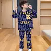 Pijama Infantil de Manga Longa Fino Roupa de Casa de Bebê Roupa de Outono para Menino Crianças Médias e Grandes Desenho Animado Adolescentes Roupa para Ar Condicionado conjunto