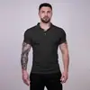 Camisa Polo de Punto Elástico Musculoso Estilo Europeo y Americano Sin Planchar Ajustada Moda Deportiva Fitness Antiarrugas Alta Gama Manga Corta