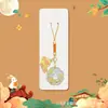 Colgante de Conejo de Jade del Festival de la Luna Llena de Mediados de Otoño, Llavero de Conejo de Pastel de Luna Metálico con Cuerda Trenzada, Regalo del Festival de Mediados de Otoño, Pequeño Regalo con Ambiente Festivo