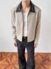Jaqueta Masculina ARES Retro Americano Lapela de Couro Bordado Ombro Reto Malandro Jaqueta Cool Masculina Temporada Primavera Outono Top