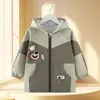 Ropa exterior impermeable y resistente a las manchas para niños, elegante abrigo de otoño e invierno, tallas mediana y grande, chaqueta de algodón con cremallera, adecuada para usar sobre la ropa