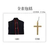 Robe de Padre Cruzado Fantasia de Halloween Medieval Sacerdote Sacerdote Vampiro Roupa Cosplay