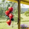 Xinuo JDT-A615 pegatina electrostática de cristal con fresas acuarela para comercio exterior, decoración de ventanas de cocina, sala de estar, dormitorio