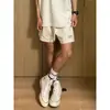 Shorts Casuais Americanos Retro Simples de Verão Pesados Unissex Esportivos Cinco Pontos Soltos Versáteis Calças de Moletom