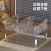Caja de Almacenamiento para Cosméticos, Tocador, Estante de Almacenamiento con Compartimentos para Labiales y Perfumes, Estante de Almacenamiento para Mascarillas de Escritorio con Diseño de Ondas de Agua