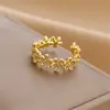 Anillo abierto de lujo con perla y circonita, personalizado, de alta gama, estilo coreano, con diseño de nicho transfronterizo, para mujer.