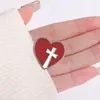 Broche de Amor de Venta Caliente Transfronterizo Corsage con Marco de Cruz Roja Europea y Americana Insignia para Ropa Bolsos Aleación Esmaltada Joyería