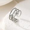 Anillo Abierto Ajustable Personalizado Transfronterizo Europeo y Americano de Acero Inoxidable Anillo Simple Sol y Luna Laminado en Oro Joyería para Mujer