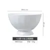 Porcelana Óssea Branca Pura Não Esquenta Tigela de Arroz Doméstica Cerâmica Tamanho Grande 6 polegadas Tigela para Sopa de Macarrão Utensílios de Mesa Simples Criativos