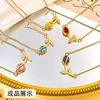 Conjunto de pulsera y collar DIY de doble agujero con diseño de flor de tulipán, moderno y popular, de gran venta. Accesorios que no se decoloran.