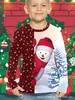 Reno Navideño Patrón de Papá Noel Impresión 3D Transfronterizo Nueva Ropa Casual de Manga Larga para Niños