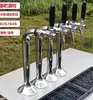 Dispensador de bebida de cabeça única em serpentina para cerveja cabeça de bebida de prata dispensador de bebida dispensador de álcool dourado 2 cabeças 4 cabeças torre de bebida para balcão de bar vendas de álcool