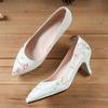 Zapatos de Satén de Tacón Alto Estilo República de China para Mujer, Nuevos Zapatos Bordados Qipao Hanfu 2025, Zapatos de Boda Chinos Retro, Zapatos de Salón Elegantes