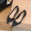 Bico fino temperamento francês ano primavera verão nude salto alto sapatos Mary Jane novo 2026 boca rasa salto grosso sapatos de salto único feminino