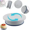 Mesa giratoria para decorar pasteles, mesa giratoria de plástico para decorar crema y pasteles, juego de herramientas para hornear
