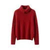 Cuello Solapa Cachemira Otoño e Invierno 2025 Nuevo para Mujer Seda de Morera Fondo Grueso Camiseta Interior Hilo Floral Viento Suave Suéter Cálido