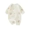 Traje de mariposa de algodón y lana para bebés y niños pequeños, niños y niñas, todas las estaciones, algodón puro, mameluco de una pieza posparto, traje para gatear