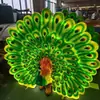 Escultura de Fibra de Vidrio Luminosa para Exteriores con Forma de Pavo Real Parque de Turismo Cultural Decoración del Paisaje Lámpara de Pavo Real Simulada