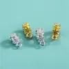 Prata 925 Esterlina Galvanizada Acessórios Diamantados Pequenas Contas Espaçadoras de Flor com Argola Contas Soltas Conectores para Pulseira de Contas de Cristal Feita à Mão DIY