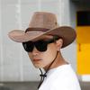 Chapéus de Cowboy Ocidentais para Homens e Mulheres, Chapéus de Sol para Viagens ao Ar Livre na Primavera, Verão e Outono, Chapéus de Jazz de Aba Larga de Xizang