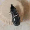 Zapatos Pequeños de Cuero Genuino con Plataforma Interior de Suela Gruesa para Mujer Estilo Británico 2024 Nuevos Mocasines con Cordones Hebilla de Cierre Zapatos Populares