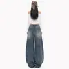 Jeans Wide Leg Reto Solto Versátil Estilo High Street Retrô Americano, Disponível em Comprimentos Cropped, Tradicional e Estendidos