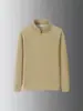 Sudadera de hombre con media cremallera y cuello alto, nueva de primavera 2024 estilo coreano, cálida, casual, color liso, top pullover moderno