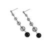 Ni Ni con personalidad aretes de perlas versátiles borla larga temperamento simple gota para la oreja diseño nicho ins