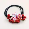 Año del Caballo Rojo Año Zodiacal Lazo para el Cabello Diadema Cuerda para el Cabello de Año Nuevo Adorno para la Cabeza Niñas y Niños Banda de Goma Bola Adorno para la Cabeza