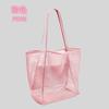 Bolsa de praia dobrável em malha para viagens internacionais, bolsa de ombro portátil feminina, bolsa de férias de verão para compras na praia.