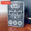 Encendedor de Queroseno Metálico Zorro a Prueba de Viento con Patrón de Dragón en Relieve, Encendedor Creativo Retro para Hombre