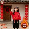 Conjunto de Ropa Festiva de Año Nuevo Estilo 2026, Conjunto de Dos Piezas de Moda con Forro Polar Rojo Festivo Otoño e Invierno para Actividades del Día de Año Nuevo