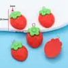 Acessórios de Joias de Resina de Frutas Morango DIY Pulseira Chaveiro Brincos Pingente Pingente Pingente W349