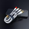 Cable de datos tres en uno chapado en oro para comercio exterior transfronterizo para teléfono móvil Huawei 3A Tipo-c carga rápida un cable de carga para tres