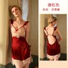 Camisón de noche estilo francés, puro y sensual, con volantes para mujer, con detalles de encaje, tela de seda helada, una espalda abierta grande y una abertura lateral, creando un look sexy.. 439