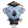 Balão de filme de alumínio para temporada de formatura Novo certificado de graduação Chapéu de bacharel Balão decorativo para cerimônia de formatura
