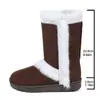 Botas de nieve transfronterizas de suela gruesa, piel y pelo integrados, estilo invernal, forradas de felpa y engrosadas, botas de caña alta cálidas para personas menudas, adecuadas para el Noreste