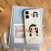 Desenho Animado Simples Contas Coco Pequeno Jade Aplicável Maçã 17promax Capa de Celular Novo iPhone16 Anti-queda 15