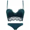 Conjunto de Sutiã Sexy Hot Mansa para Reunião Renda Mão de Adão Sutiã Superior para Seios Pequenos Conjunto