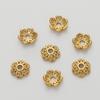 Cobre color que no se desvanece de 18K color oro antiguo flor hueca soporte para pulsera collar DIY hecho a mano espaciador hueco multiestilo
